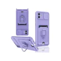 BUĞZ Samsung Galaxy A05 Kılıf Zuma Kartvizitli Yüzüklü Silikon - Lila