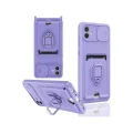 BUĞZ Samsung Galaxy A06 Kılıf Zuma Kartvizitli Yüzüklü Silikon - Lila