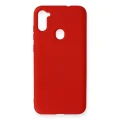 BUĞZ Samsung Galaxy A11 Kılıf Nano İçi Kadife Silikon - Kırmızı