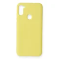 BUĞZ Samsung Galaxy A11 Kılıf Nano İçi Kadife Silikon - Sarı