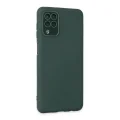 BUĞZ Samsung Galaxy A22 Kılıf Lansman Glass Kapak - Koyu Yeşil
