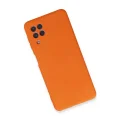 BUĞZ Samsung Galaxy A22 Kılıf Nano İçi Kadife Silikon - Turuncu