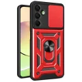 BUĞZ Samsung Galaxy A36 Kılıf Pars Lens Yüzüklü Silikon - Kırmızı