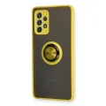 BUĞZ Samsung Galaxy A52 Kılıf Montreal Yüzüklü Silikon Kapak - Sarı