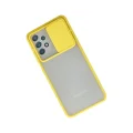 BUĞZ Samsung Galaxy A52 Kılıf Palm Buzlu Kamera Sürgülü Silikon - Sarı