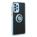 BUĞZ Samsung Galaxy A53 5g Kılıf Montreal Yüzüklü Silikon Kapak - Buz Mavi