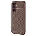 BUĞZ Samsung Galaxy A56 Kılıf Auto Focus Karbon Kapak - Kahverengi