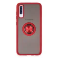 BUĞZ Samsung Galaxy A70 Kılıf Montreal Yüzüklü Silikon Kapak - Kırmızı