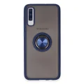 BUĞZ Samsung Galaxy A70 Kılıf Montreal Yüzüklü Silikon Kapak - Lacivert