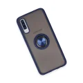 BUĞZ Samsung Galaxy A70 Kılıf Montreal Yüzüklü Silikon Kapak - Lacivert