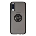 BUĞZ Samsung Galaxy A70 Kılıf Montreal Yüzüklü Silikon Kapak - Siyah