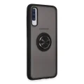 BUĞZ Samsung Galaxy A70 Kılıf Montreal Yüzüklü Silikon Kapak - Siyah