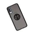 BUĞZ Samsung Galaxy A70 Kılıf Montreal Yüzüklü Silikon Kapak - Siyah