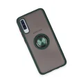 BUĞZ Samsung Galaxy A70 Kılıf Montreal Yüzüklü Silikon Kapak - Yeşil