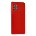 BUĞZ Samsung Galaxy A72 Kılıf Nano İçi Kadife Silikon - Kırmızı
