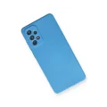 BUĞZ Samsung Galaxy A72 Kılıf Nano İçi Kadife Silikon - Mavi