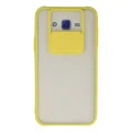 BUĞZ Samsung Galaxy J7 Kılıf Palm Buzlu Kamera Sürgülü Silikon - Sarı