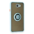 BUĞZ Samsung Galaxy J7 Prime Kılıf Montreal Yüzüklü Silikon Kapak - Buz Mavi