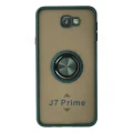 BUĞZ Samsung Galaxy J7 Prime Kılıf Montreal Yüzüklü Silikon Kapak - Yeşil