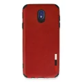 BUĞZ Samsung Galaxy J7 Pro / J730 Kılıf Loop Deri Silikon - Kırmızı