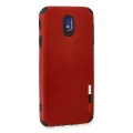 BUĞZ Samsung Galaxy J7 Pro / J730 Kılıf Loop Deri Silikon - Kırmızı