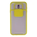 BUĞZ Samsung Galaxy J7 Pro / J730 Kılıf Palm Buzlu Kamera Sürgülü Silikon - Sarı