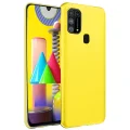 BUĞZ Samsung Galaxy M31 Kılıf Nano İçi Kadife Silikon - Sarı