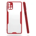 BUĞZ Samsung Galaxy M31s Kılıf Platin Silikon - Kırmızı
