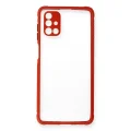 BUĞZ Samsung Galaxy M51 Kılıf Miami Şeffaf Silikon - Kırmızı