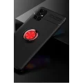BUĞZ Samsung Galaxy M51 Kılıf Range Yüzüklü Silikon - Siyah-kırmızı