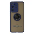 BUĞZ Samsung Galaxy S20 Ultra Kılıf Montreal Yüzüklü Silikon Kapak - Lacivert