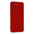 BUĞZ Samsung Galaxy S21 Kılıf Nano İçi Kadife Silikon - Kırmızı