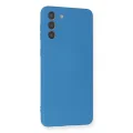 BUĞZ Samsung Galaxy S21 Plus Kılıf Nano İçi Kadife Silikon - Mavi