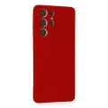 BUĞZ Samsung Galaxy S21 Ultra Kılıf Nano İçi Kadife Silikon - Kırmızı