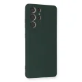 BUĞZ Samsung Galaxy S21 Ultra Kılıf Nano İçi Kadife Silikon - Koyu Yeşil