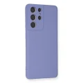 BUĞZ Samsung Galaxy S21 Ultra Kılıf Nano İçi Kadife Silikon - Lila