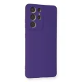 BUĞZ Samsung Galaxy S21 Ultra Kılıf Nano İçi Kadife Silikon - Mor