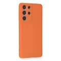 BUĞZ Samsung Galaxy S21 Ultra Kılıf Nano İçi Kadife Silikon - Turuncu