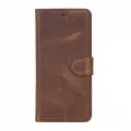  Samsung Galaxy S22 Plus Uyumlu Deri Cüzdanlı Kılıf MWWN G2 Kahve
