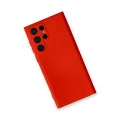 BUĞZ Samsung Galaxy S22 Ultra Kılıf Nano İçi Kadife Silikon - Kırmızı