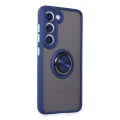 BUĞZ Samsung Galaxy S23 Kılıf Montreal Yüzüklü Silikon Kapak - Lacivert