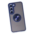 BUĞZ Samsung Galaxy S23 Kılıf Montreal Yüzüklü Silikon Kapak - Lacivert