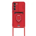 BUĞZ Samsung Galaxy S23 Plus Kılıf Zuma Kartvizitli Yüzüklü Silikon - Kırmızı