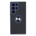 BUĞZ Samsung Galaxy S23 Ultra Kılıf Montreal Yüzüklü Silikon Kapak - Lacivert