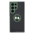 BUĞZ Samsung Galaxy S23 Ultra Kılıf Montreal Yüzüklü Silikon Kapak - Yeşil