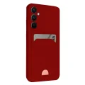 BUĞZ Samsung Galaxy S24 Fe Kılıf Kelvin Kartvizitli Silikon - Kırmızı