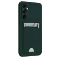 BUĞZ Samsung Galaxy S24 Fe Kılıf Kelvin Kartvizitli Silikon - Koyu Yeşil