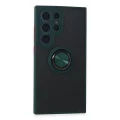 BUĞZ Samsung Galaxy S24 Ultra Kılıf Montreal Yüzüklü Silikon Kapak - Yeşil