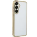BUĞZ Samsung Galaxy S25 Plus Kılıf Razer Lensli Silikon - Gold