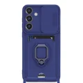 BUĞZ Samsung Galaxy S25 Plus Kılıf Zuma Kartvizitli Yüzüklü Silikon - Lacivert